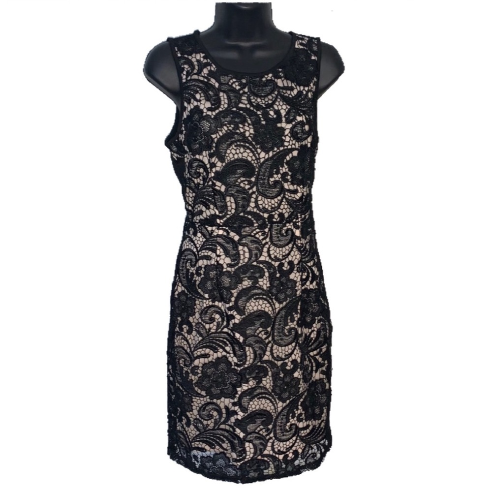 H &M Black/cream lacy dress